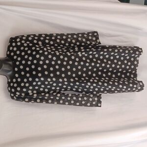 Vtg Dennis Goldsmith Black/white polkadot 80's Dress, open back, lined